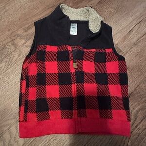 Carter's 24 month baby boy fleece zip ups plaid vest